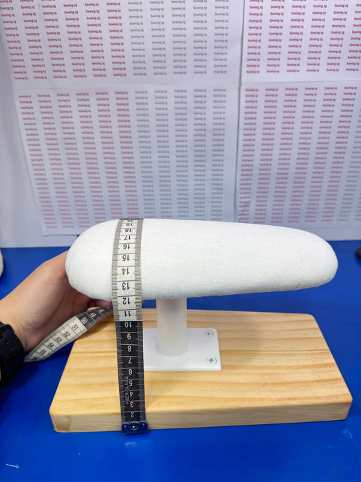 Sleeve Ironing Board – 23.5cm Base | 7.5–11cm Pad Width | 12cm Height – Wooden Base & Fabric Top - Ban Soon Sewing Machine Pte Ltd