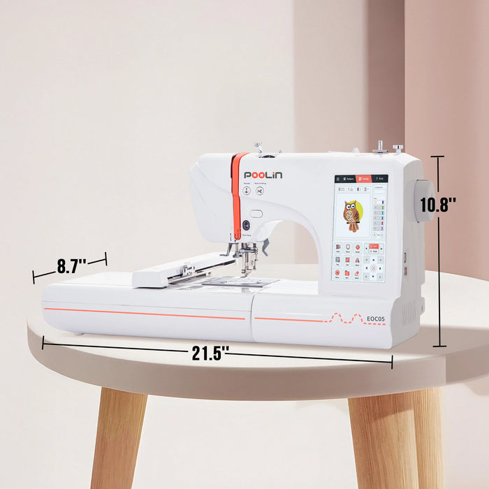 POOLIN EOC05 Computerized Home Embroidery Machine - Beginner Friendly