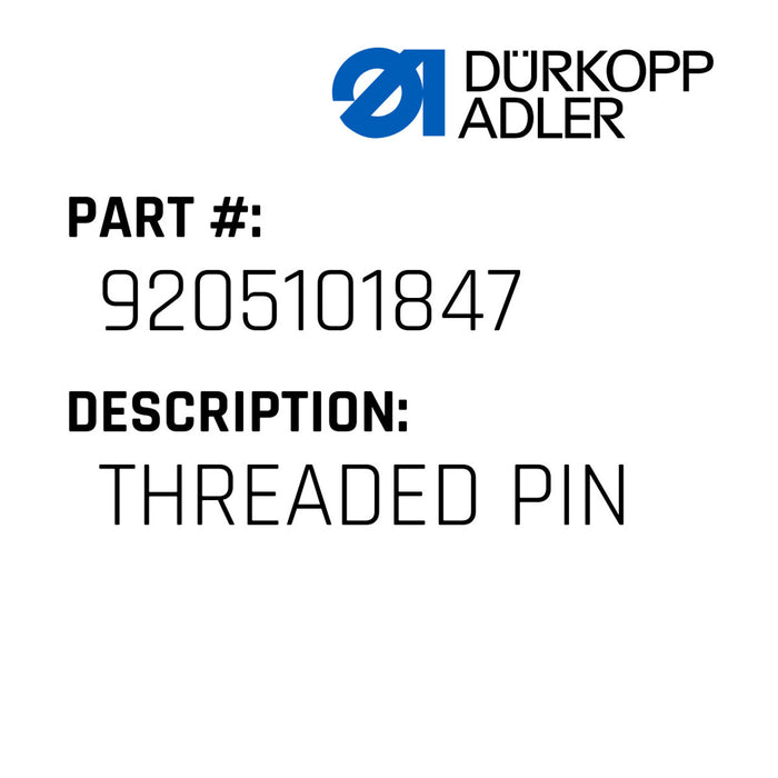 9205 101847 / Threaded Pin-Durkopp Adler