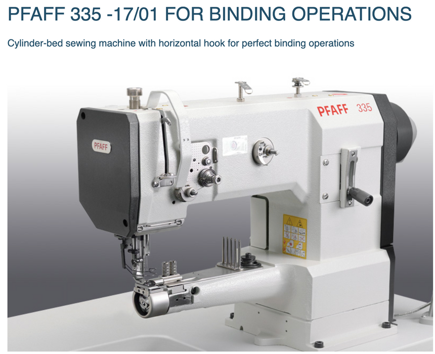 335 -17/01 - PFAFF Cylinder Bed Machine for Perfect Binding Operations.