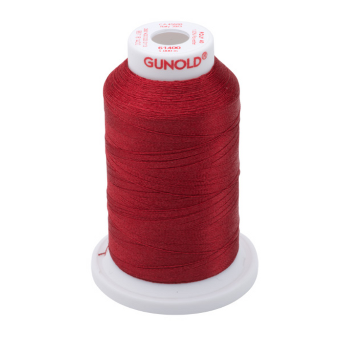 Gunold Embroidery Thread - POLY 40 -Carmine Red-61400(1000m)
