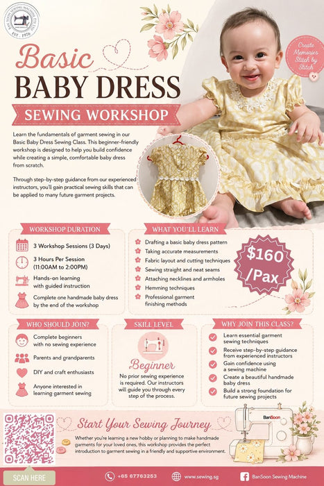 Basic Baby Dress Sewing Class | 3-Session Beginner Sewing Workshop Singapore-Sewing.sg