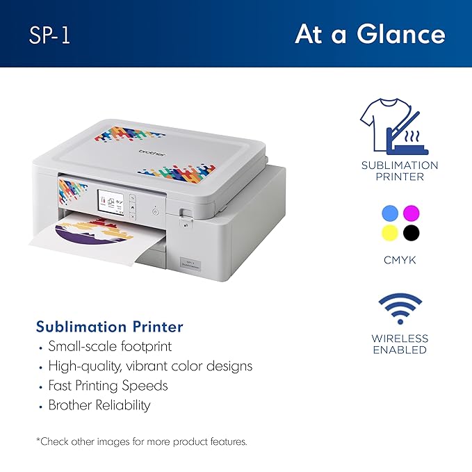 Brother SP-1 Sublimation Printer with Artspira App – Wireless DIY Heat Transfer Printing System