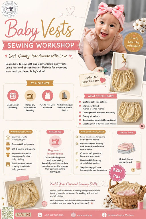 Baby Bloomers Sewing Class | Beginner to Intermediate Sewing Workshop Singapore-Sewing.sg