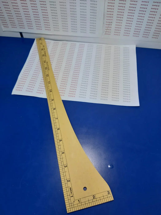 Ruler L-Small, Wood like: 18 x 3 Inches / 45x7 cm, Big Head