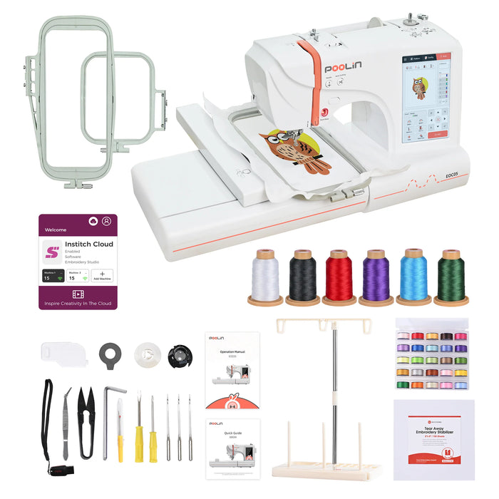 POOLIN EOC05 Computerized Home Embroidery Machine - Beginner Friendly