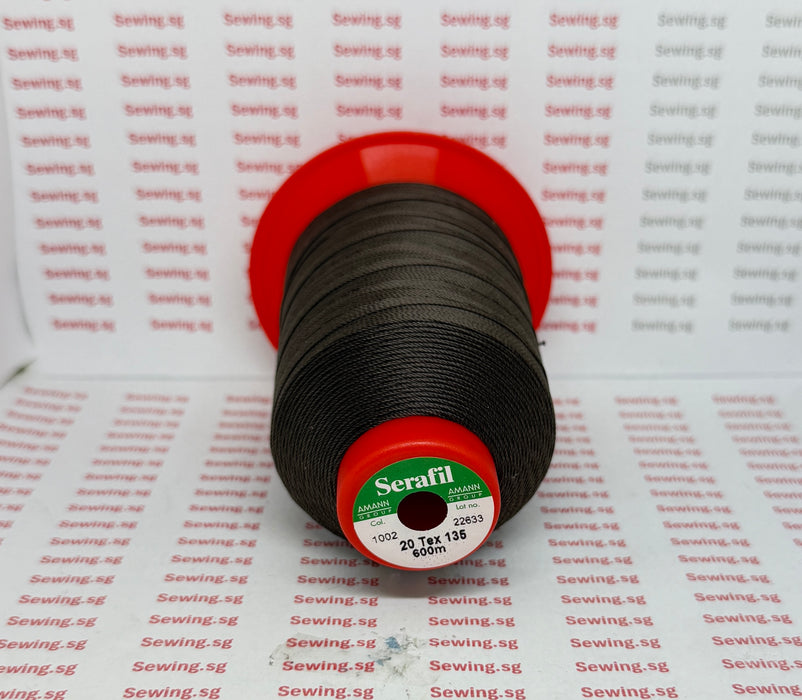 Serafil Brown Sewing Thread - Color 1002, Size #20 for Shoes & Leather