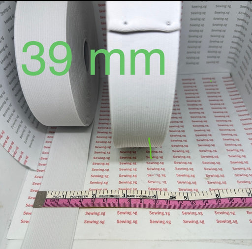Elastic Band, 39mm width, 1.3mm thick, 1 1/2 inch White or Black Color