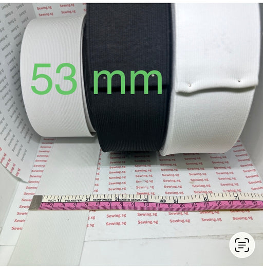 Elastic Band 50mm width, 1.3mm thick, 2 inch, White or Black Color