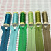 YKK Zips, Length: 10" | 14" |18",  6 of 36 Popular Colours, 761, 28, 396,,152, 582, 258, Shades of Green