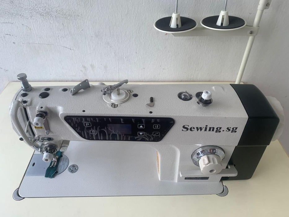 Single Needle Lockstitch, complete with Table, Stand with Direct Drive. Low cost, Value For Money sewing machine.