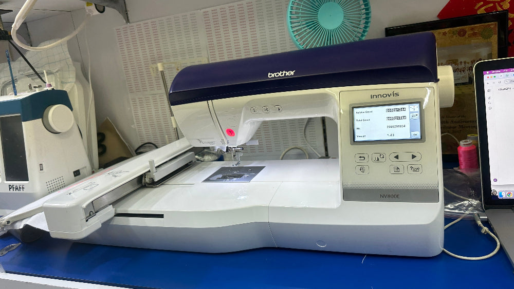 Innovis NV800E touchscreen control panel showing service count and total count 21241