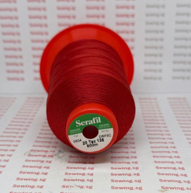 Serafil Red Sewing Thread - Color 0504, Size #20 for Shoes & Leather