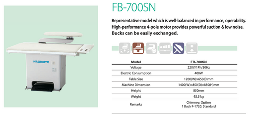Naomoto FB-700SN Balanced Performance Ironing Table