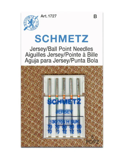 Schmetz Jersey Needles. A must use needles for stitching of Knitted fabric Medium ball point - Ban Soon Sewing Machine Pte Ltd