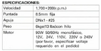 N600A-12V-BTN, Battery Operated Handheld Sewing Machine | Portable Bag Closer Machine Data sheet in Spanish. 