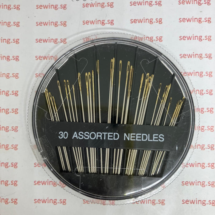 Compact set-30 Pcs. of Assorted Needles:Golden needle hole-Easy to Thread - Ban Soon Sewing Machine Pte Ltd