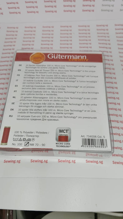 Gütermann Sew-All Thread Set — Art. 734006 Col. 5 (10 × 100 m)
