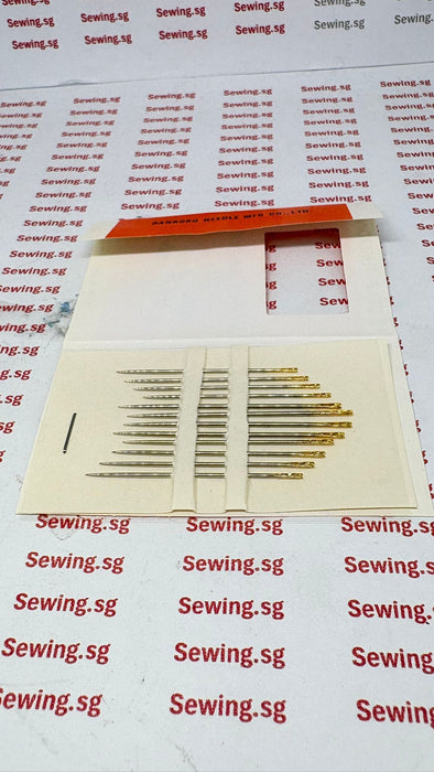 12 Self Threading Sewing Needles ( Gold Eyed)