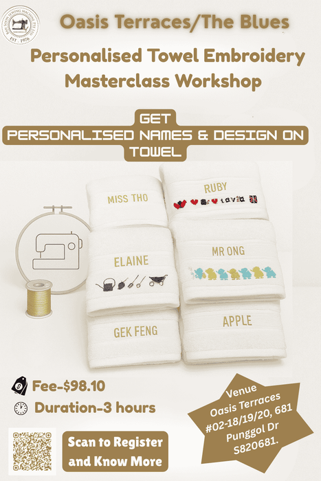 Signature Towel Name Embroidery Class (3-Hour Personalised Workshop)