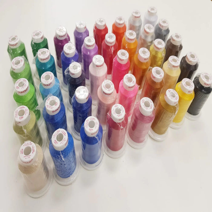 Gunold POLY 40 Embroidery Thread 40-Color Set – 1,000m Polyester-Sewing.sg