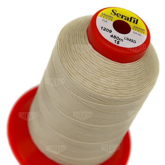 Serafil White Sewing Thread - Color 1209, Size #10 for Shoes & Leather