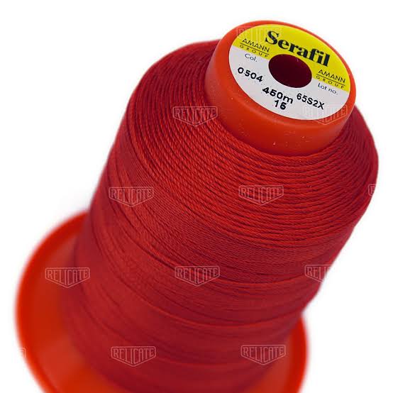 Serafil Red Sewing Thread - Color 0504, Size #40 for Shoes & Leather