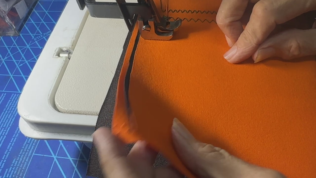 Four layers of Sunbrella Outdoor material, using V135, Size 20 Bonded Heavy Duty Threads, stitched together, added another layer of Webbing using a Portable sewing machine, Model 9Z. By Sewing.sg