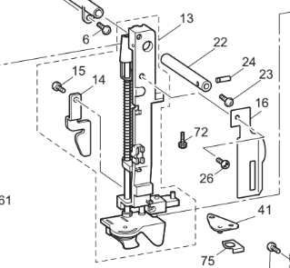 Brother NV750 Needle Bar Supporter Assembly – XC9716251 / XC9716451 | Item No. 13-Sewing.sg