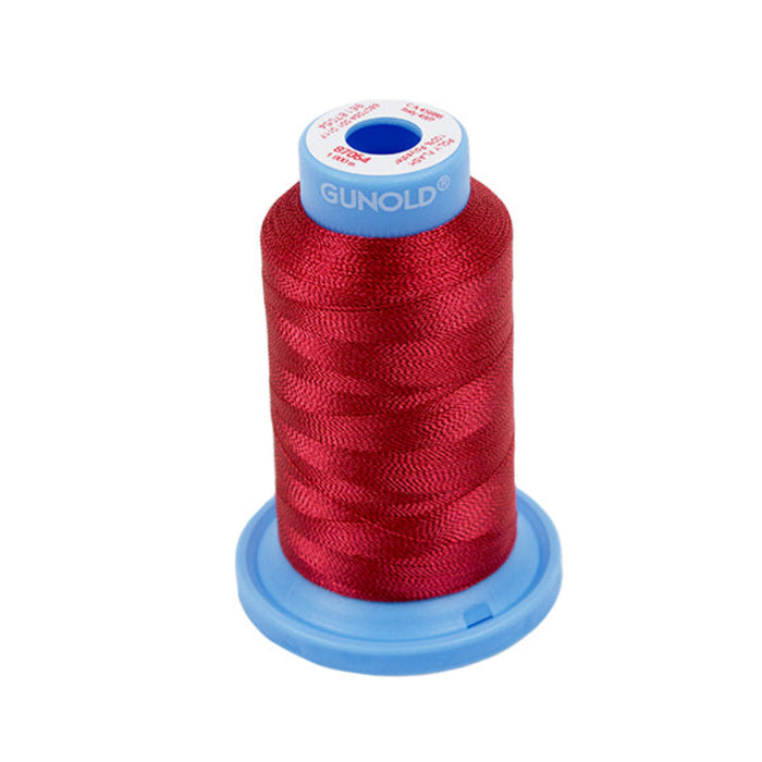 Gunold POLY FLASH 40 Embroidery Thread – Metallic Shiny Polyester – Red 87054, 1,000m-Sewing.sg